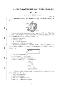 2021届江苏省南京师范大学附属中学高三下学期5月模拟考试 物理 PDF版