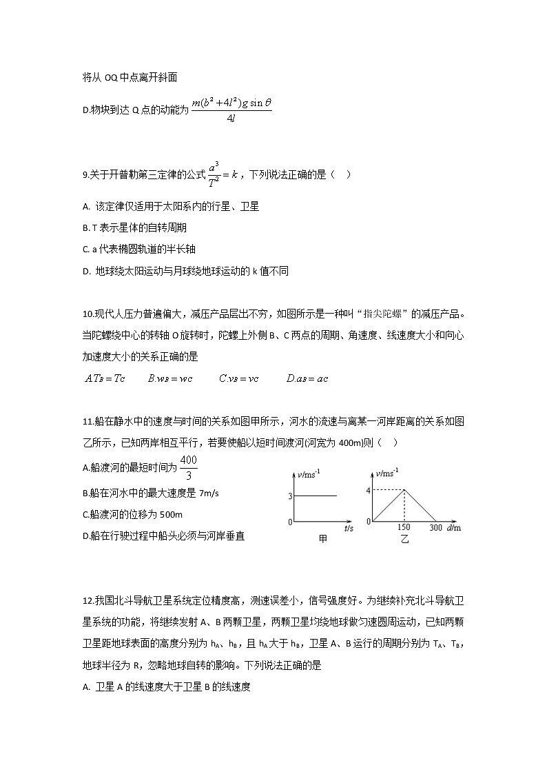 2019-2020学年第二学期-高一年级-物理-期末考试试卷【70学校】第3页