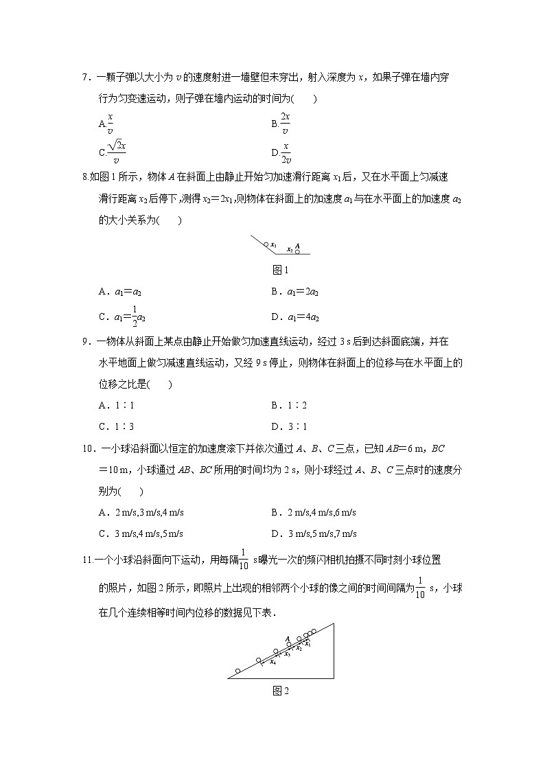 高中物理必修1第2章 同步训练4 (含答案)人教版02