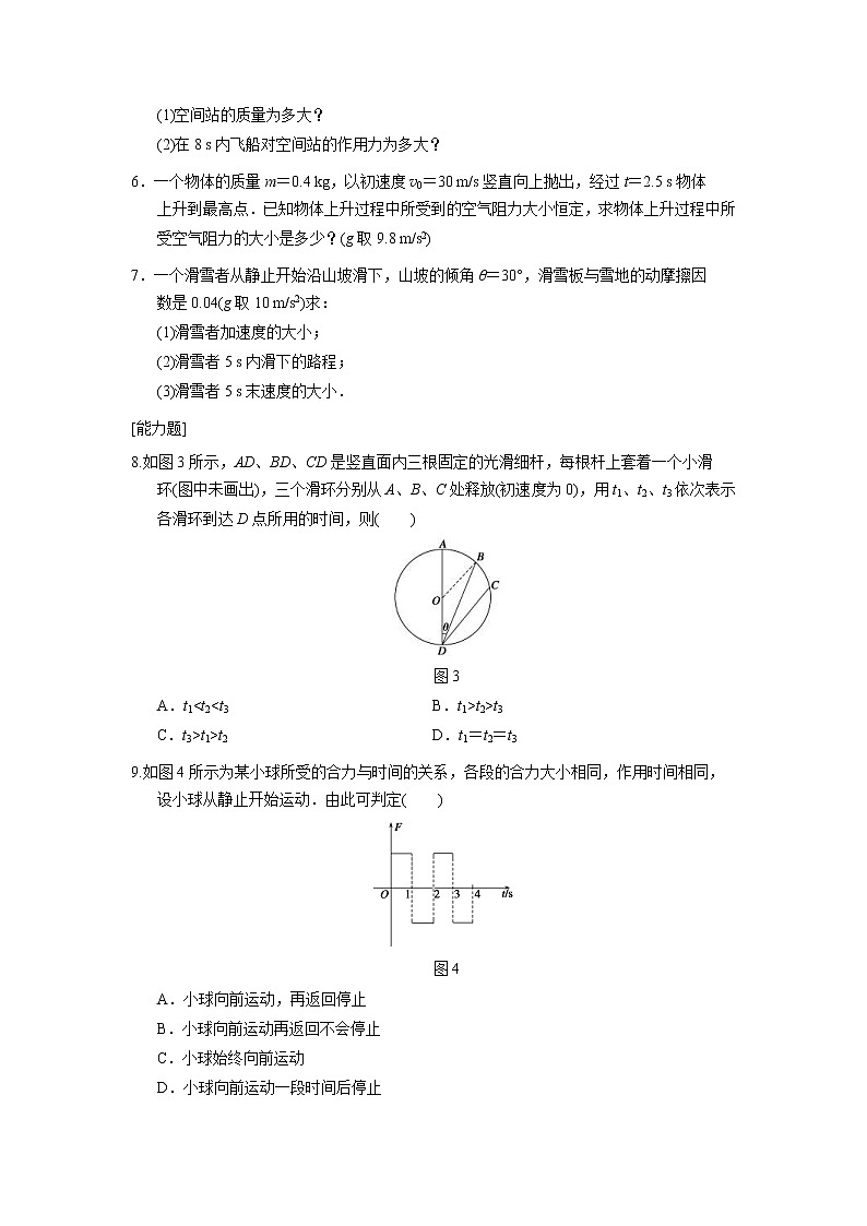 高中物理必修1第4章 同步训练6 (含答案)人教版02