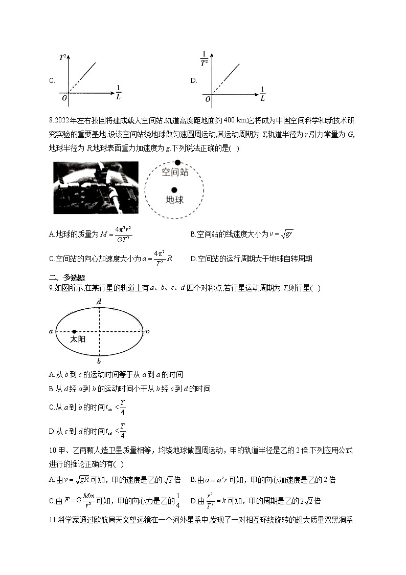 高一物理人教版必修二单元知识检测 第六章 万有引力与航天 A卷03