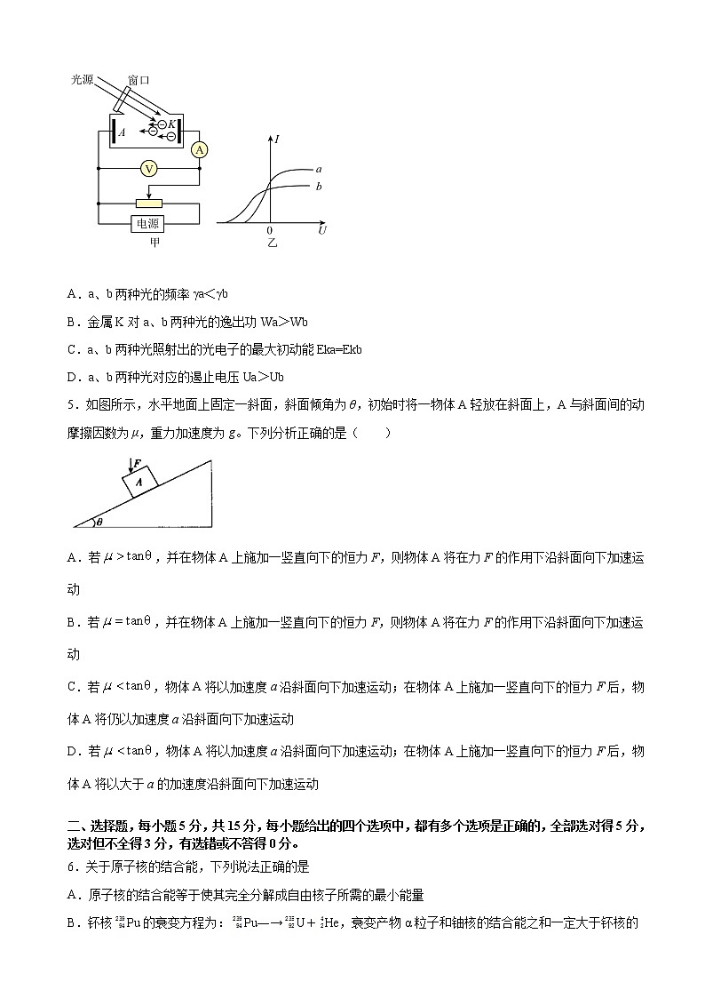 2021届天津市高考高三临考全真模拟 物理（三） 试卷02