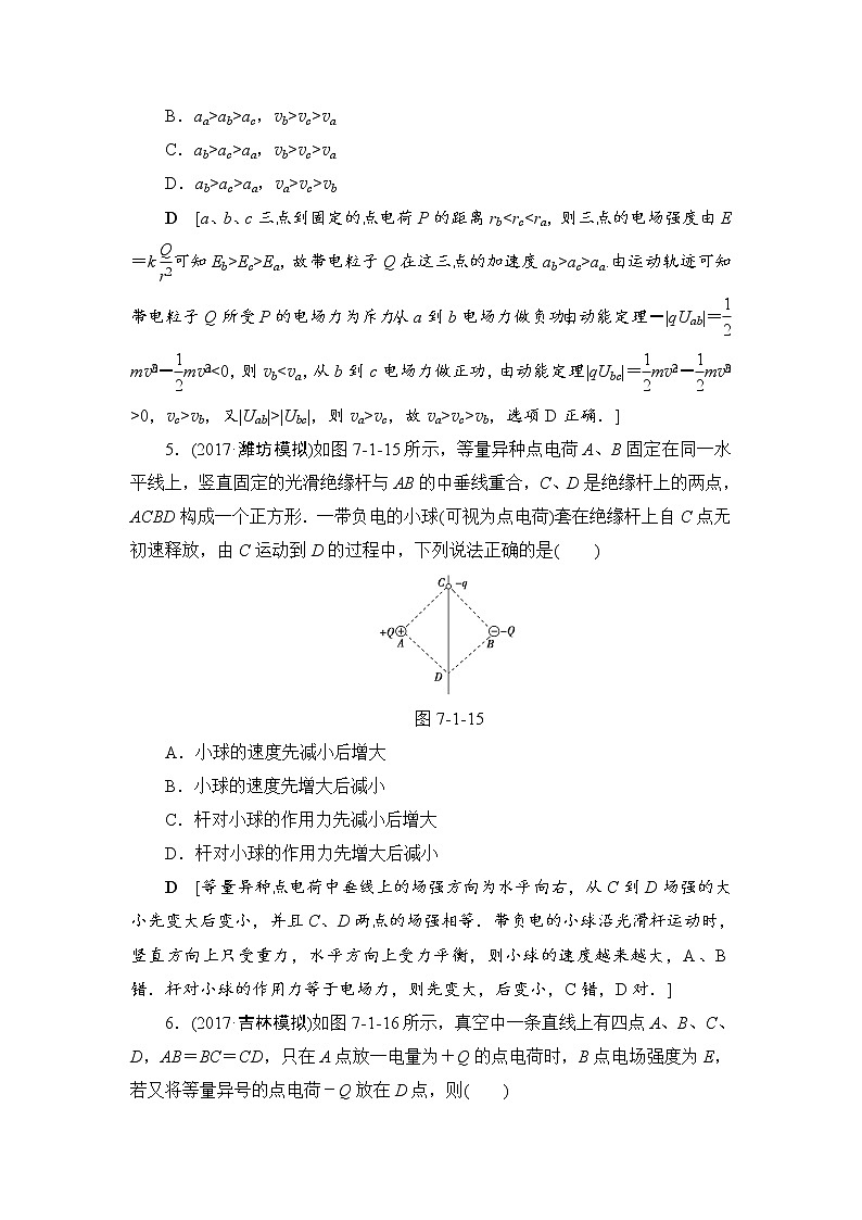 高考物理一轮复习 第7章 第1节 课时提能练20　电场力的性质03