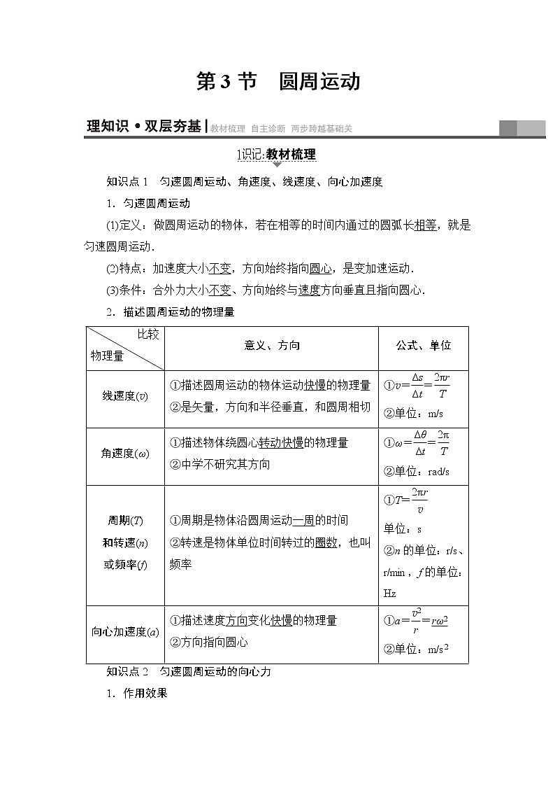 高考物理一轮复习 第4章 第3节　圆周运动第1页