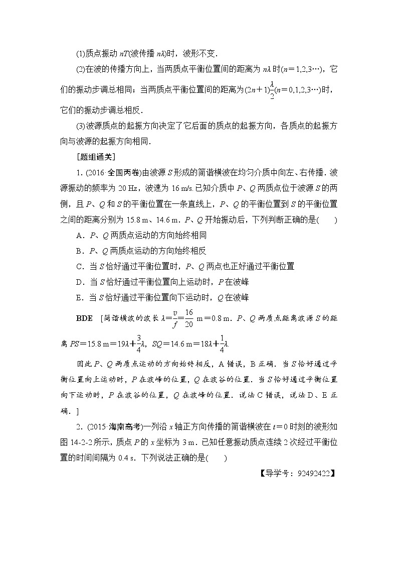 高考物理一轮复习 第14章 第2节　机械波 试卷03