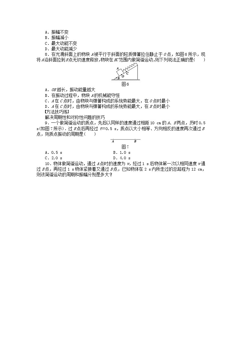 高中物理 11.1简谐运动同步练习（含解析）新人教版选修3-403