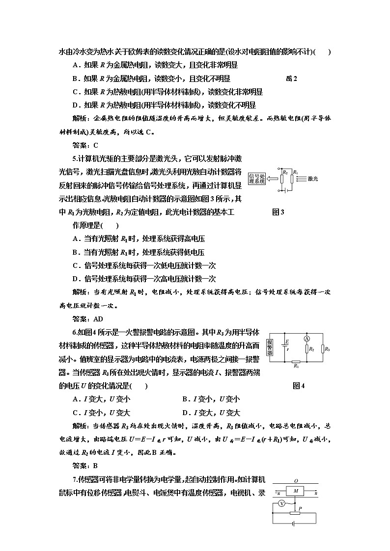 人教版物理选修3-2基础夯实训练-6.1《传感器及其工作原理》102