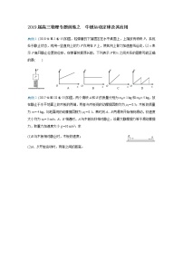 2019届高三物理专题训练之  牛顿运动定律及其应用