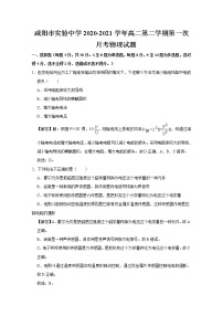 2020-2021学年陕西省咸阳市实验中学高二第二学期第一次月考物理试题 解析版