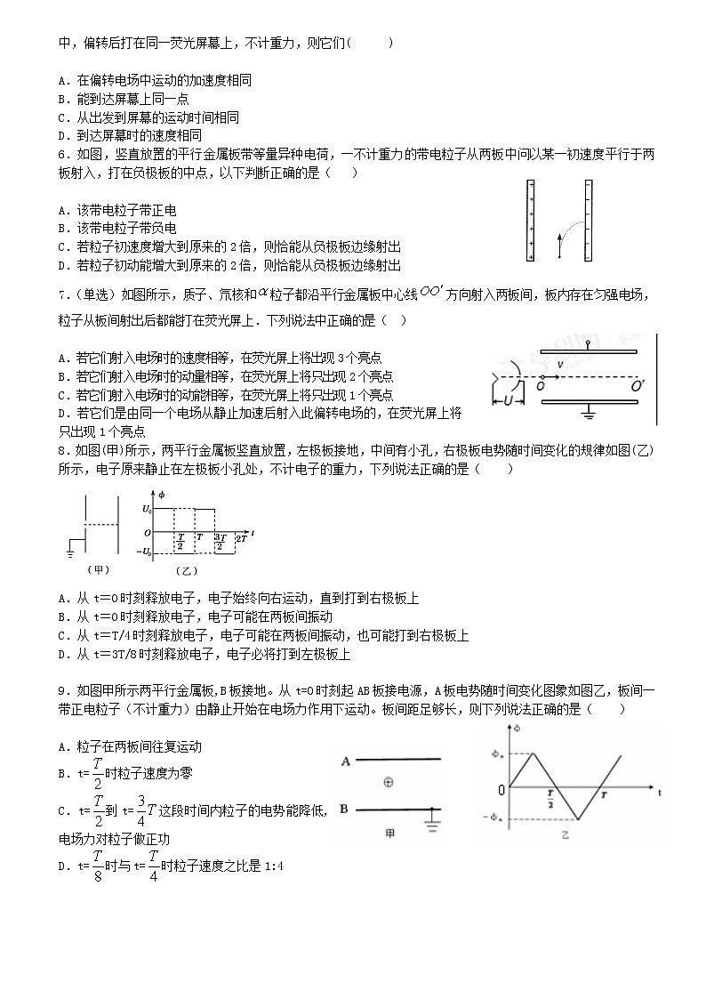 高中物理 人教版 (2019) 必修一试题 10.5带电粒子的偏转02