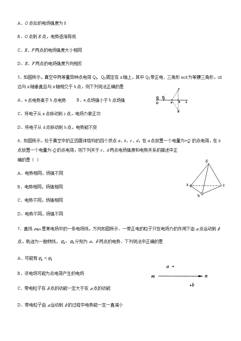 高中物理 人教版 (2019) 必修一试题 10.1电场强度电势能电势第2页
