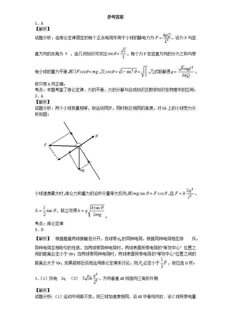 库伦定律 试卷03
