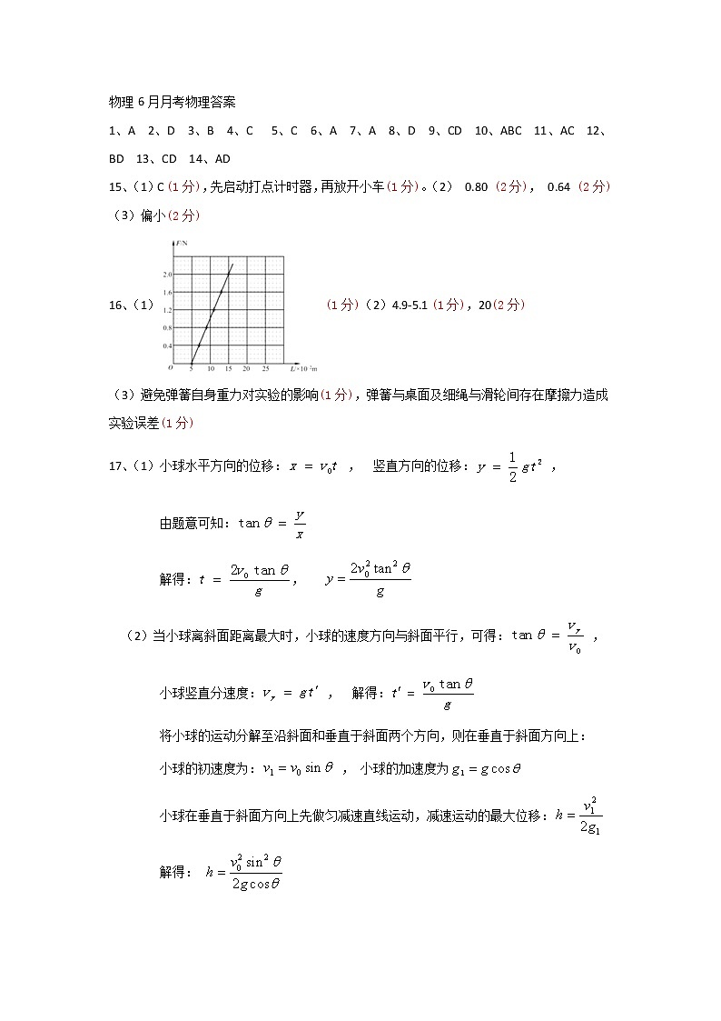 黑龙江省哈尔滨市第九中学2020-2021学年高二下学期6月月考 物理 PDF版含答案 试卷01