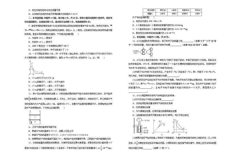 福建省莆田市2020-2021学年高二下学期期末考试备考金卷物理（B卷）试题+Word版含答案02