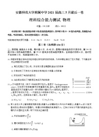 安徽省芜湖市安师大附属高中2021届高三下学期5月最后一卷理综物理试题+Word版含答案