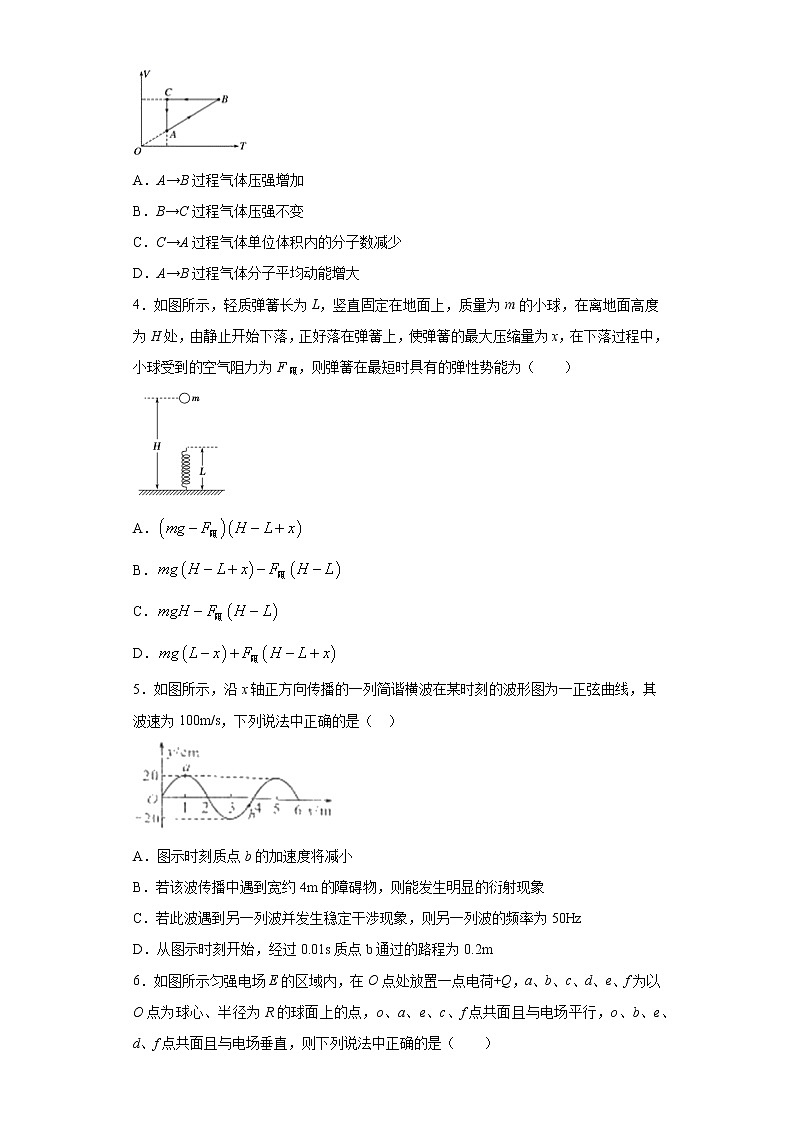 山东省2021届高三高考物理临考练习三+Word版含答案第2页