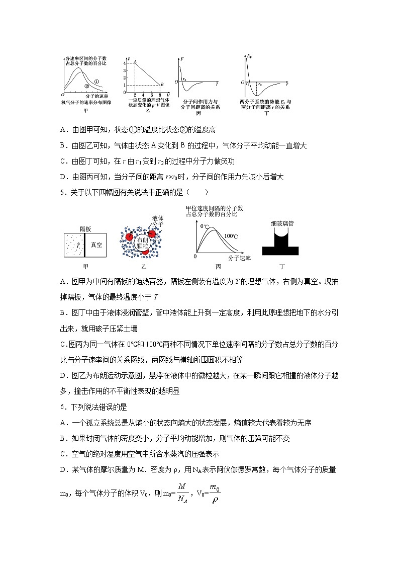 2020-2021学年黑龙江省双鸭山市第一中学高二下学期第二次月考物理试题（解析版）02