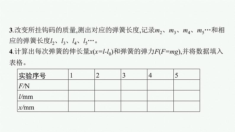 （新教材）2021-2022学年高中物理沪科版必修第一册课件：3.2.3　实验 探究弹簧弹力与形变量的关系 课件（50张PPT）07