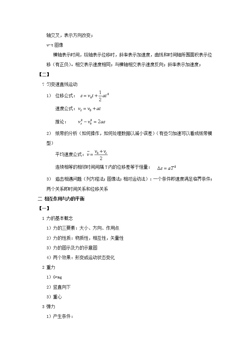 高考物理一轮复习　最新最全高一物理知识点及考点归纳（全国通用）02