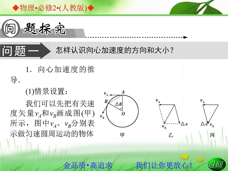 2013-2014学年高中物理人教版必修二同步辅导与检测课件：5.5-向心加速度第6页