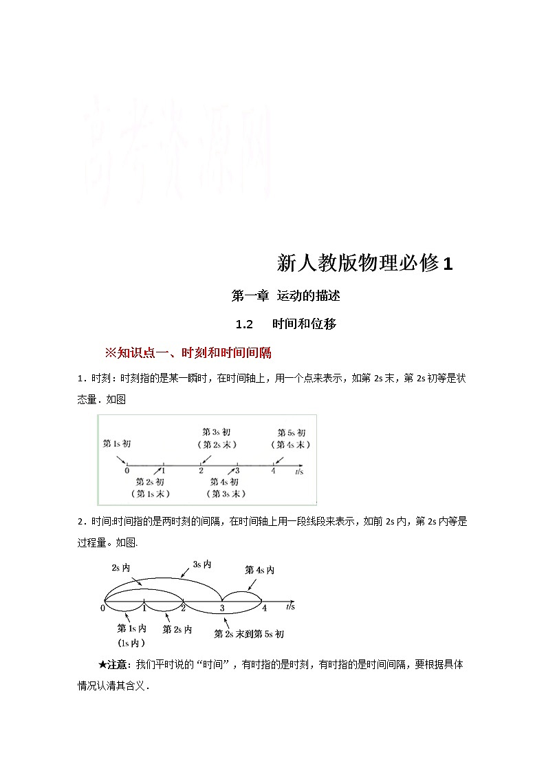 高中物理必修一全套教案01