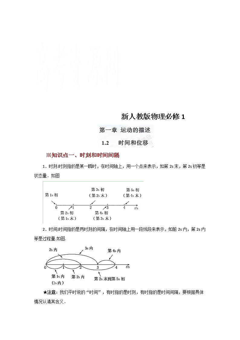 高中物理必修一全套教案01