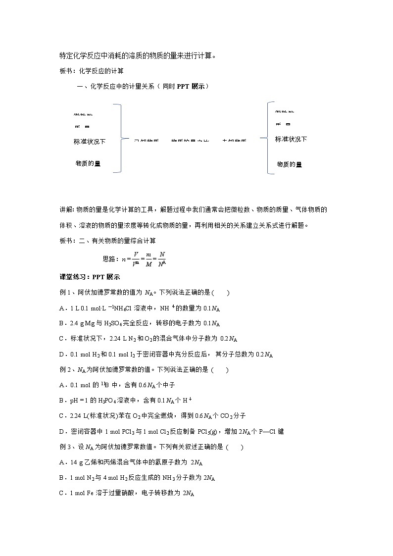 苏教版高中化学必修一教案：2.2.2+化学反应的计算（1）+Word版含解析第2页
