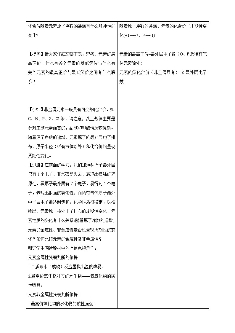 高中化学苏教版必修第一册：5.1.1+元素周期律(课件+教案)03