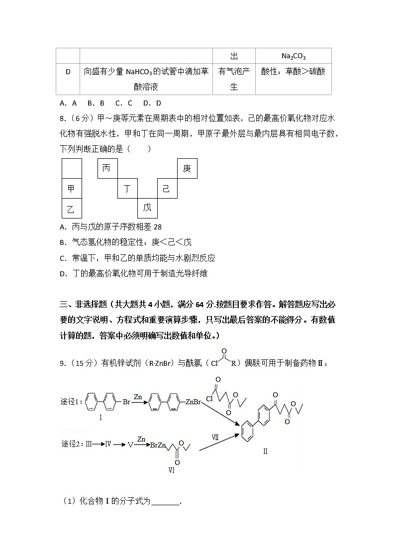 2015年广东省高考化学试卷03
