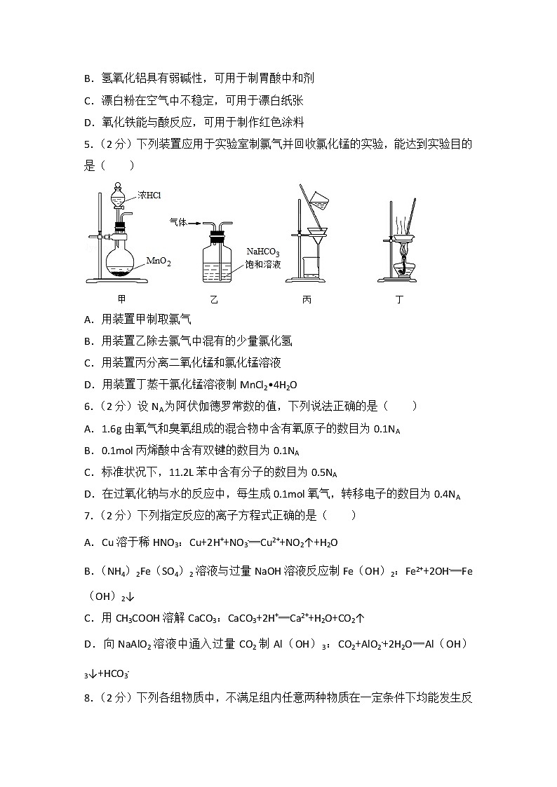 2014年江苏省高考化学试卷第2页