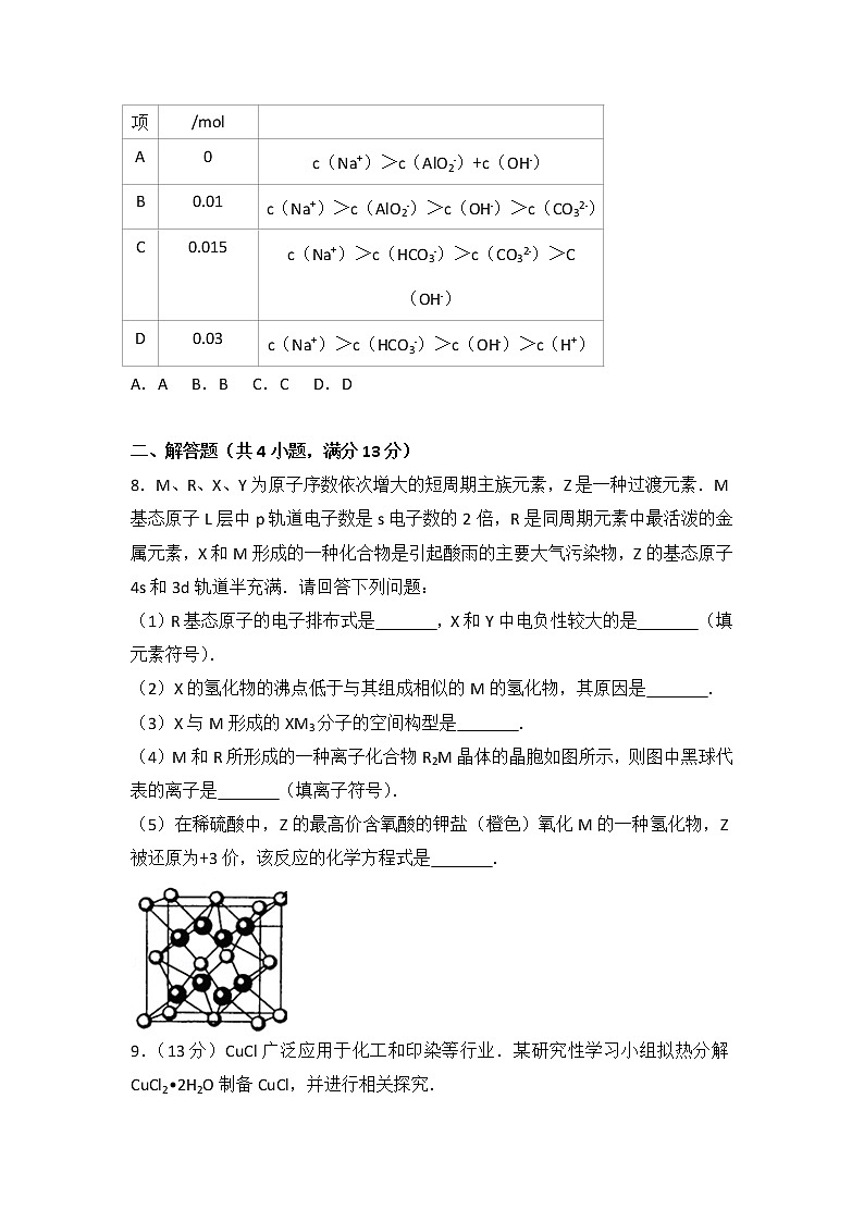 2016年四川省高考化学试卷第3页