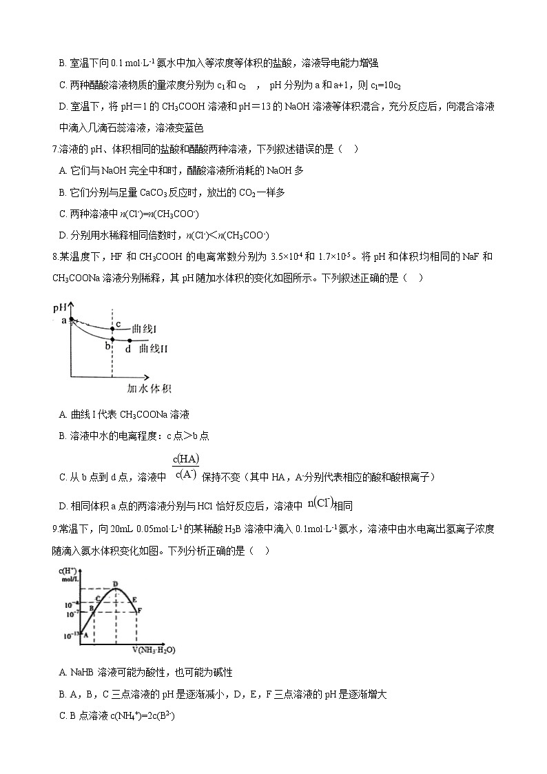 第三章第一节 电离平衡练习（含解析）02