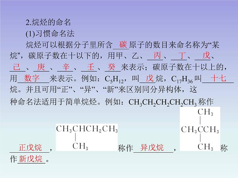 人教版 (新课标)高中 化学 选修5   第1章 第3节 有机化合物的命名课件03