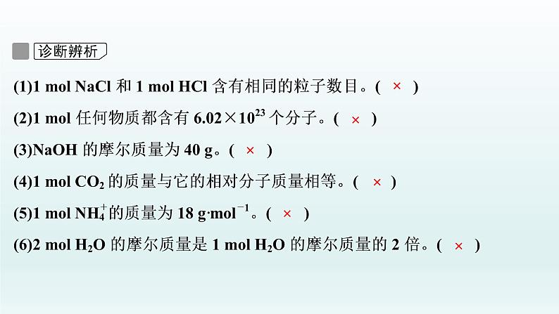 2022高三化学一轮复习优化探究 第一章  第1讲　物质的量　气体摩尔体积课件PPT第8页