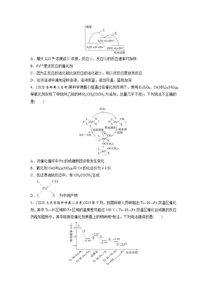 2022年高考化学一轮复习每日一练  第7章微题型59催化剂与反应历程02