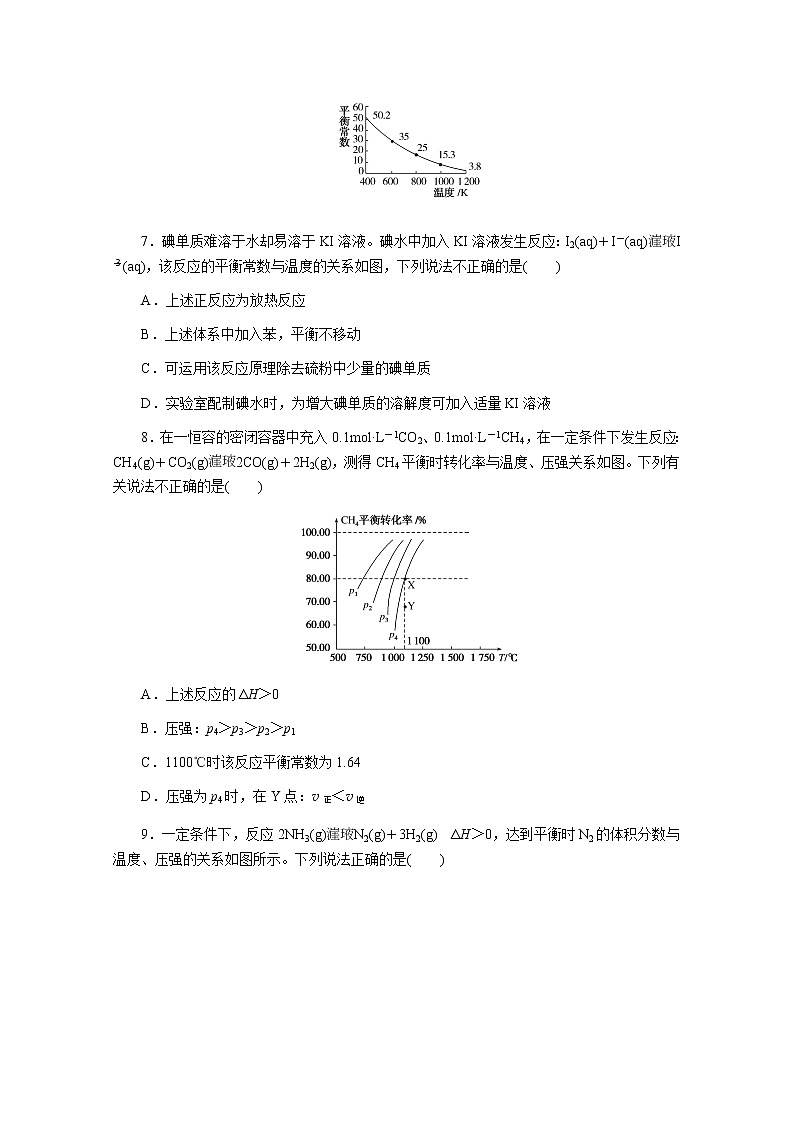 新教材2022届新高考化学人教版一轮课时作业：22　化学平衡常数 练习03