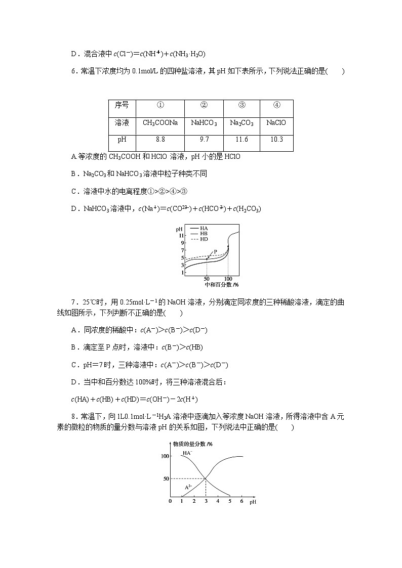 新教材2022届新高考化学人教版一轮课时作业：25　盐类的水解第2页
