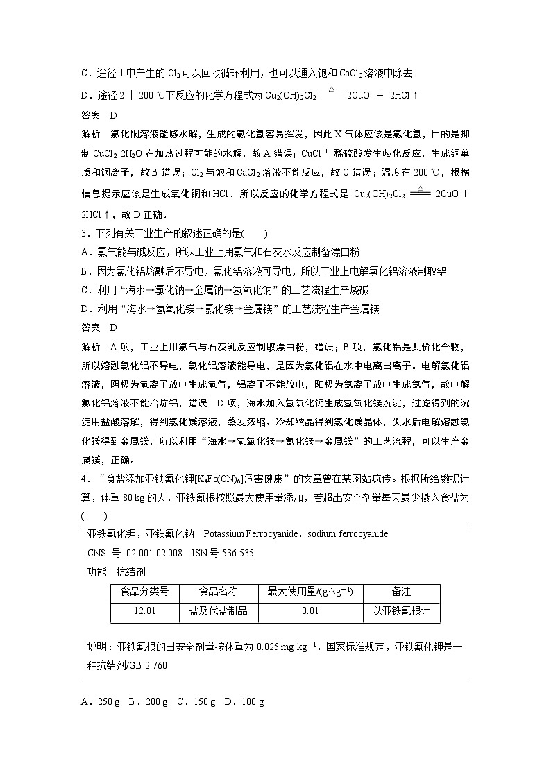 高考化学三轮冲刺 阶段测试卷含答案（无机物的综合应用）第2页