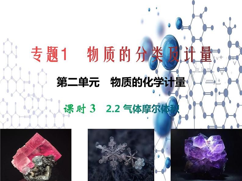 1.2.2物质的化学计量 2  气体摩尔体积 课件-2021-2022学年苏教版（2019）高中化学必修第一册第1页