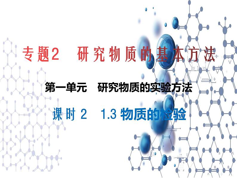 2.1.2研究物质的实验方法 - 物质的检验 课件-2021-2022学年苏教版（2019）高中化学必修第一册第1页