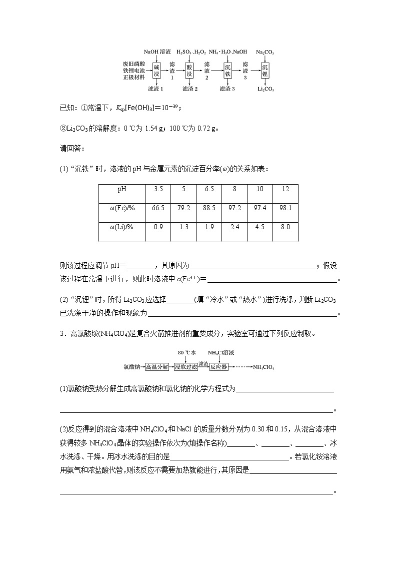 2022届高三化学每天练习20分钟——工业流程图题中物质的分离与提纯第2页