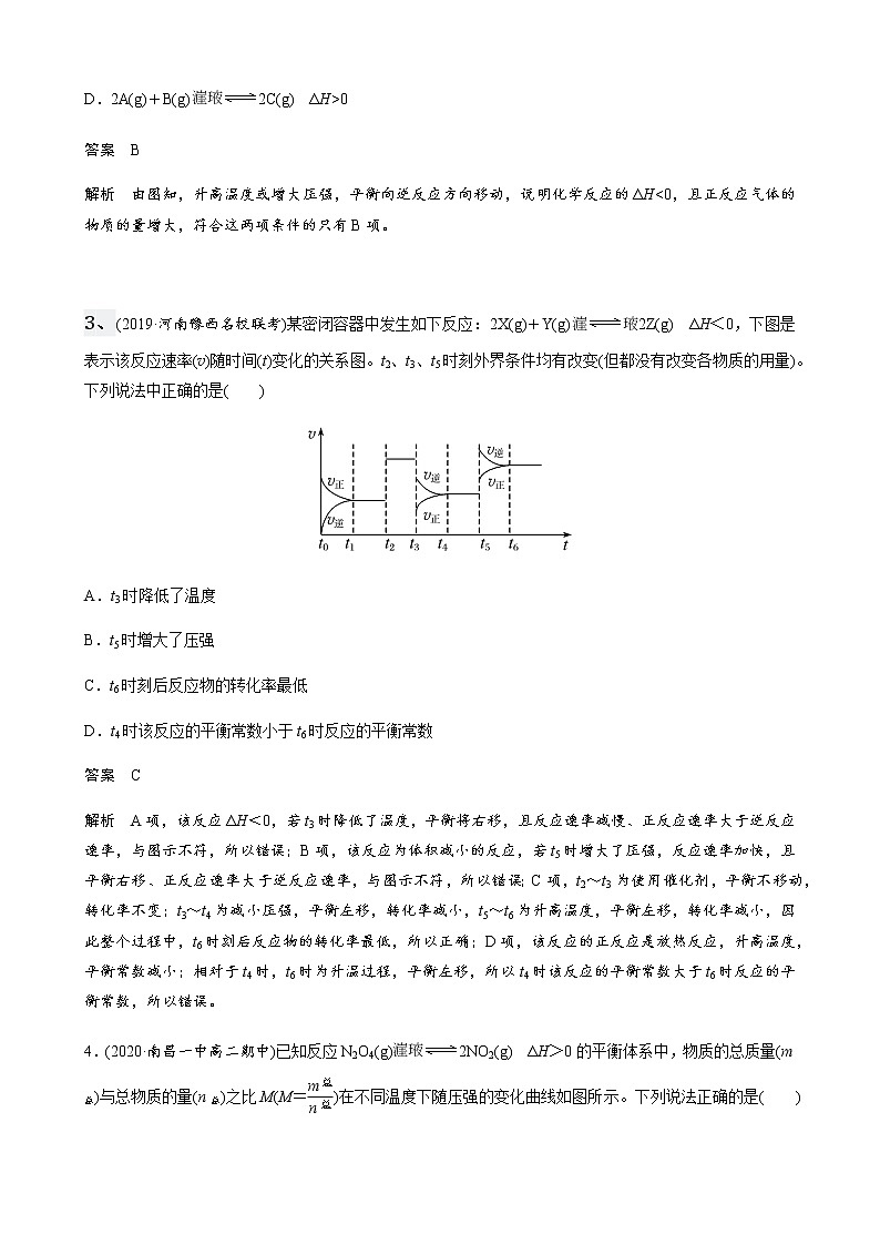 2022届高三化学每天练习20分钟——平衡图像专练（有答案和详细解析）02