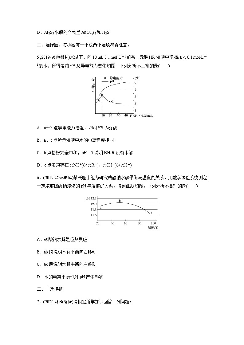 2022届高三化学每天练习20分钟——盐类水解原理及其应用（有答案和详细解析）第2页