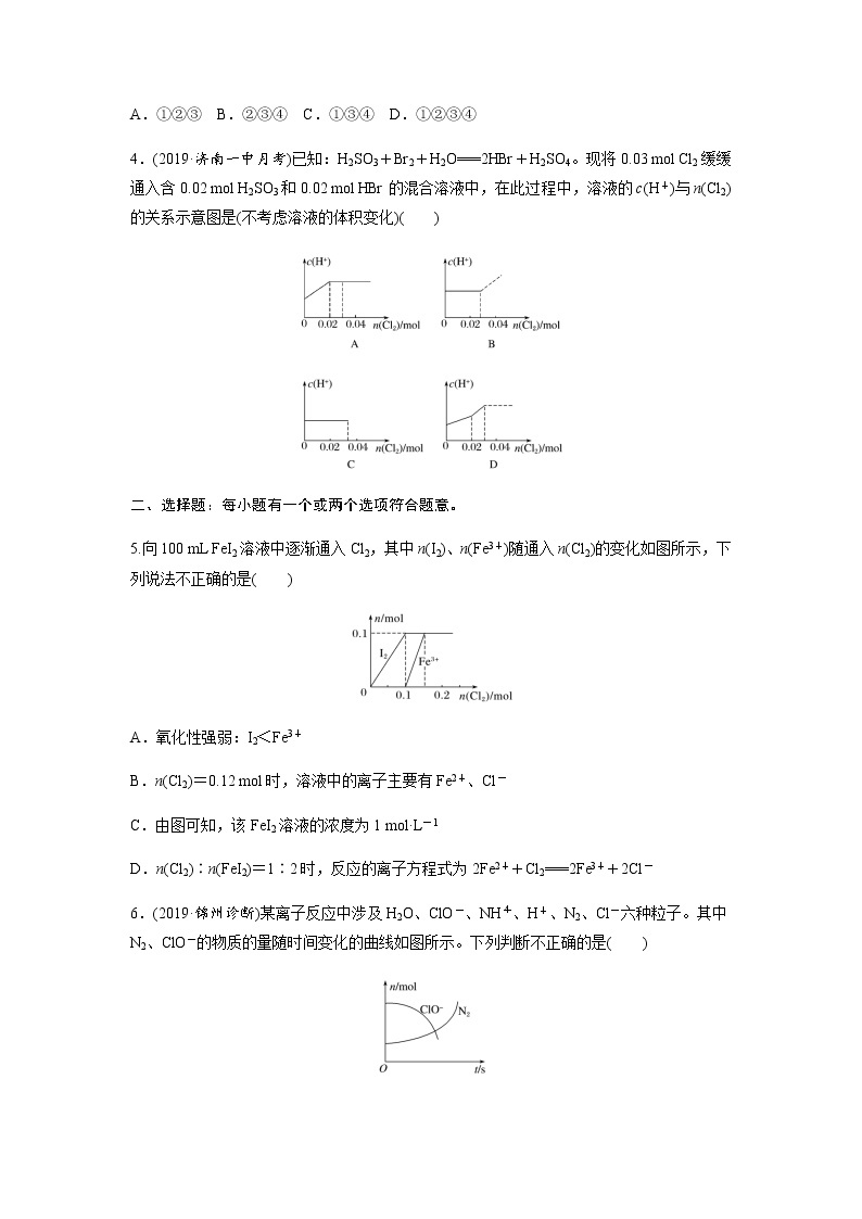 2022届高三化学每天练习20分钟——氧化性和还原性强弱的实验探究及应用02