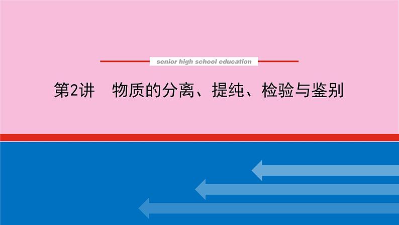 新教材2022届新高考化学人教版一轮课件：10.2 物质的分离、提纯、检验与鉴别01