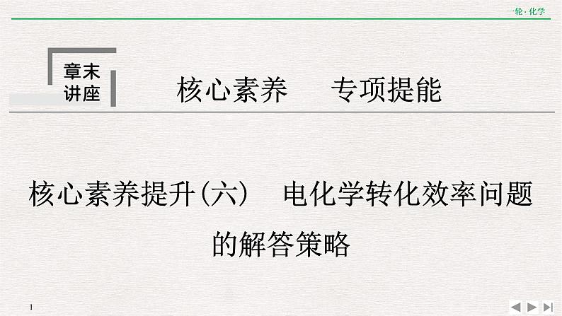 2022高考化学一轮复习 第六章  核心素养提升(六)　电化学转化效率问题的解答策略课件PPT第1页