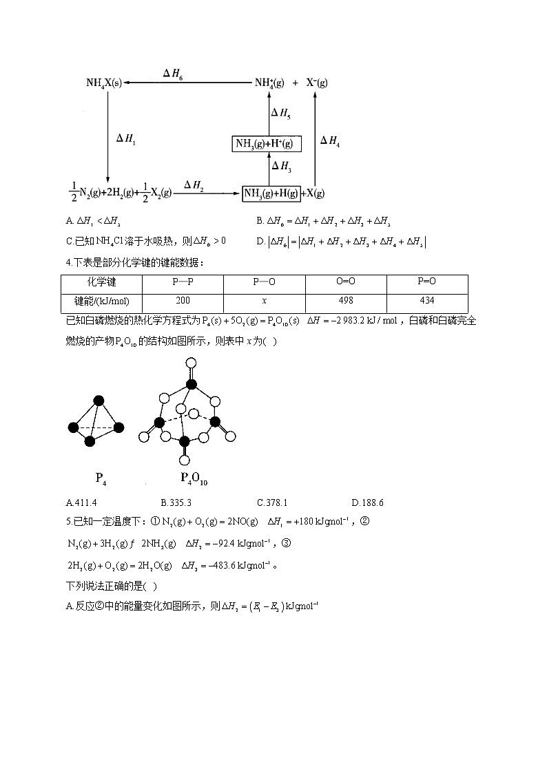 高二化学人教版（2019）选择性必修1随堂检测 1.2 反应热的计算第2页