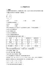 人教版 (2019)必修 第一册第一节 物质的分类及转化巩固练习