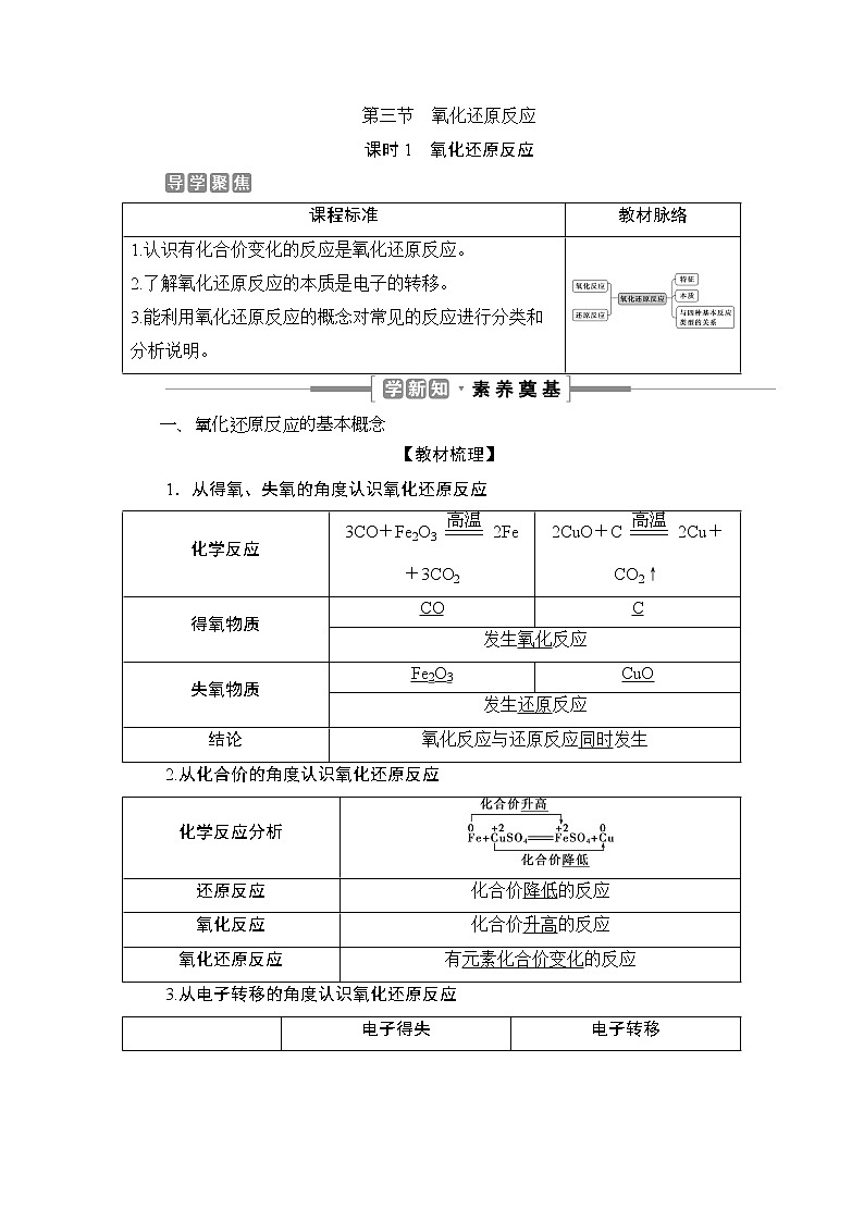 1 课时1　氧化还原反应第1页