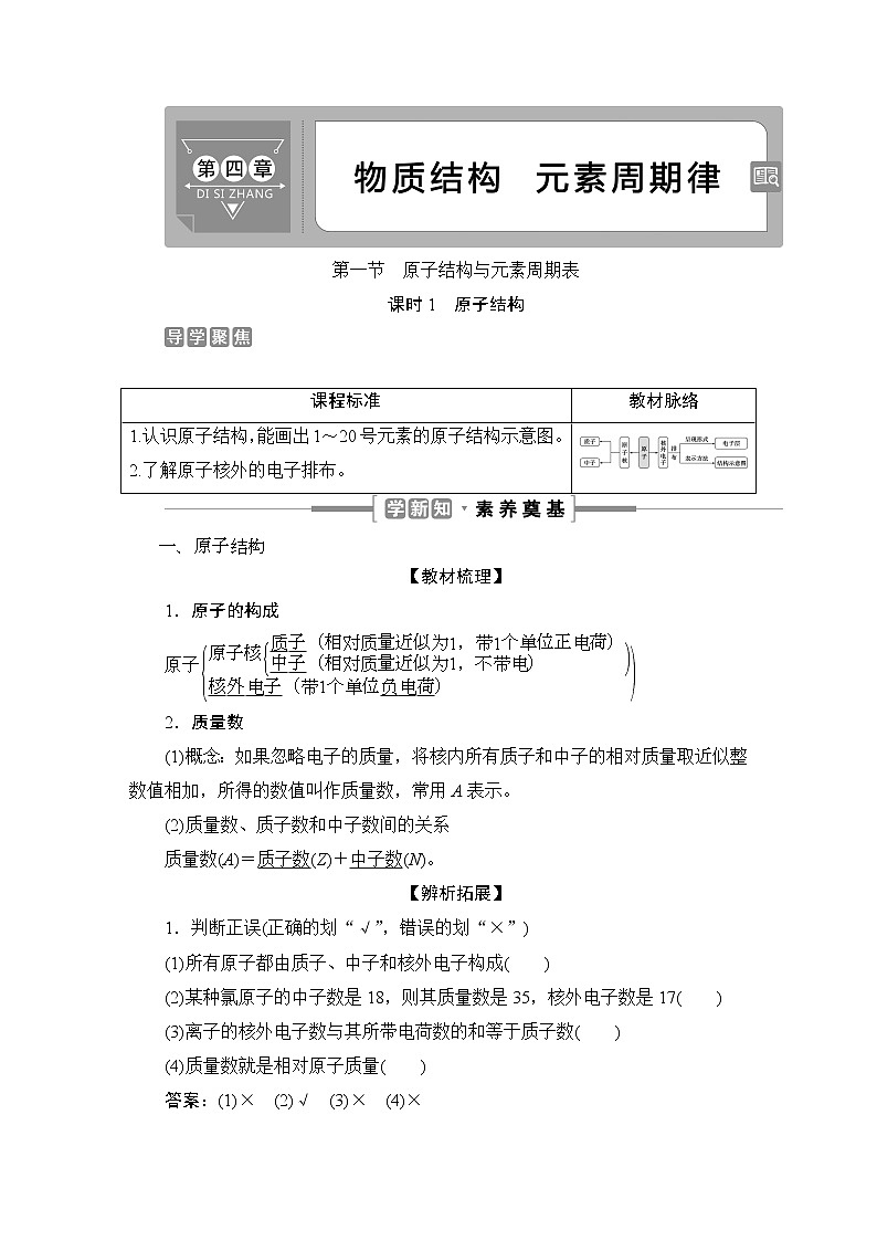 1 课时1　原子结构第1页